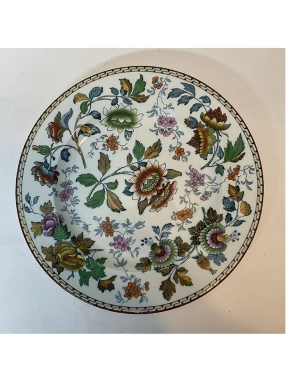 Vintage Wedgwood Tonquin Round Polychrome Floral Rare Early Antique Plate 10" - Picture 13 of 13